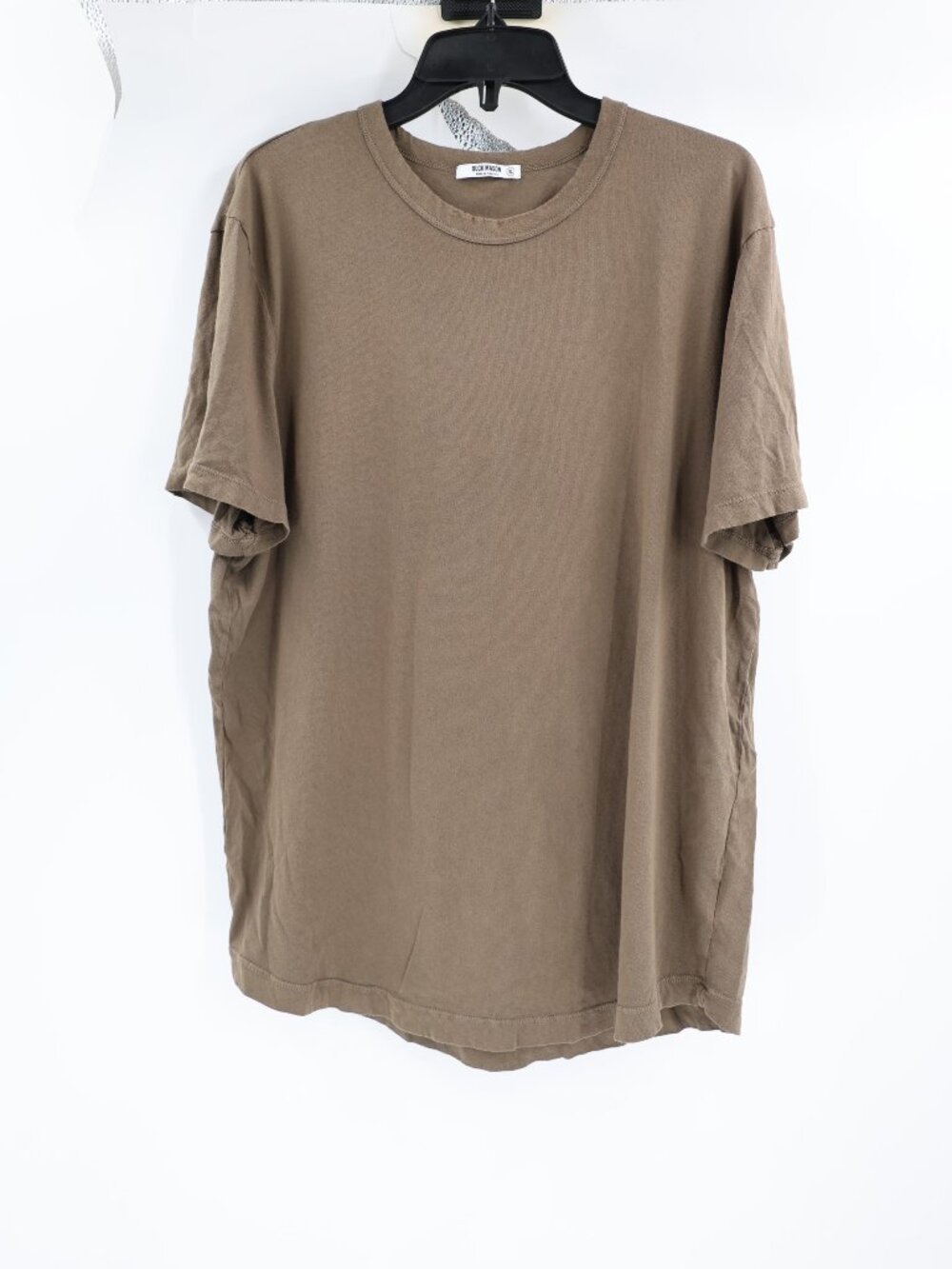 Buck Mason T Shirt Men's XL Cotton Short Sleeve Crew Neck Slub Curved Hem Green